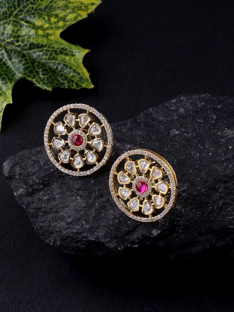 

Voylla Gold-Toned Brass-Plated Handcrafted Circular Studs