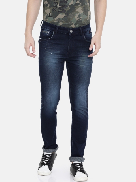 

CINOCCI Men Blue Slim Fit Mid-Rise Clean Look Stretchable Jeans