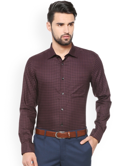 

Louis Philippe Men Purple Regular Fit Checked Formal Shirt