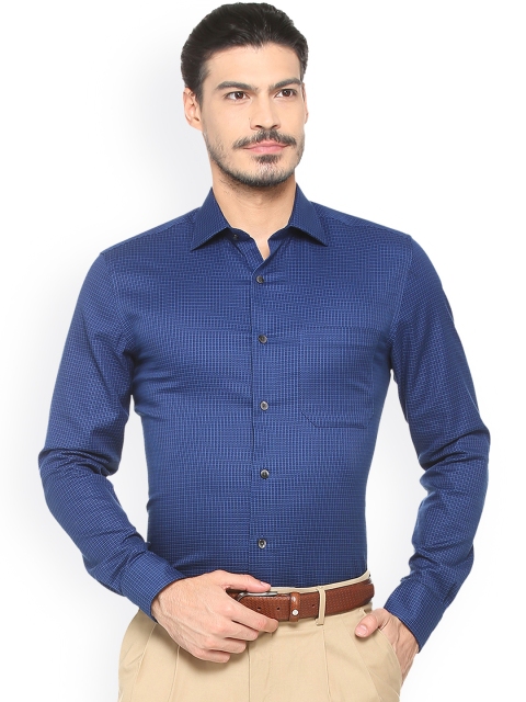 

Louis Philippe Men Navy Blue Regular Fit Printed Formal Shirt