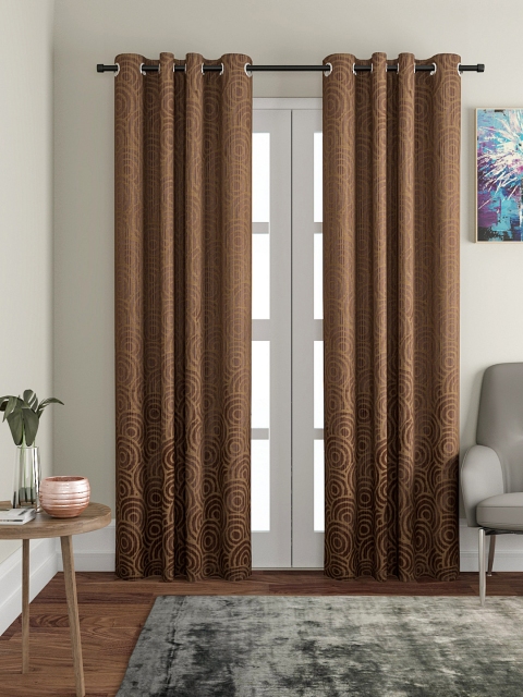 

VRINDA Coffee Brown Set of 2 Long Door Curtains