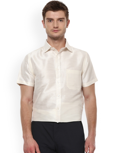 

Khoday Williams Men Off-White Regular Fit Solid Formal Shirt