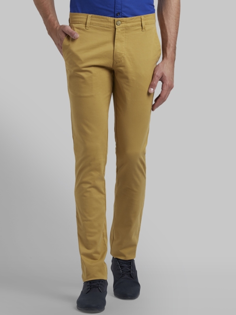 

Parx Men Khaki Yellow Slim Fit Solid Regular Trousers
