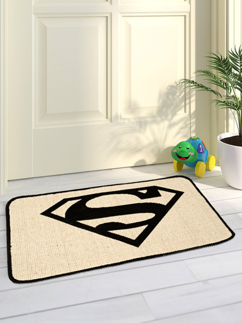 

Saral Home Black & Beige Superman Printed Jute-Cotton Anti-Skid Doormat