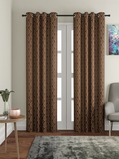 

VRINDA Coffee Brown Set of 2 Long Door Curtains