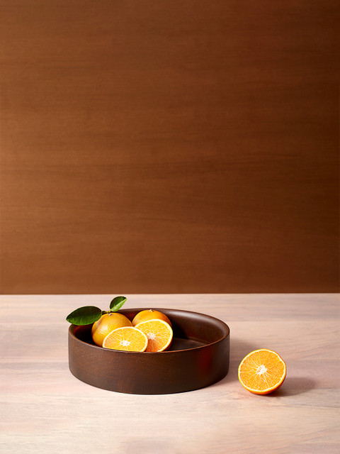 

ellementry Brown Solid Wooden Fruit Bowl