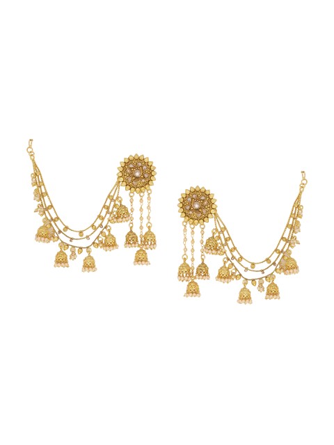 

Voylla Gold-Toned Brass-Plated Handcrafted Dome Shaped Drop Earrings