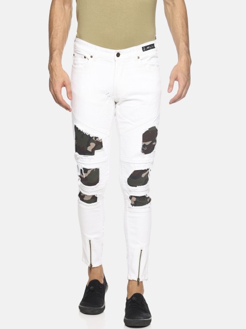 

KULTPRIT Men White Skinny Fit Mid-Rise Clean Look Stretchable Jeans