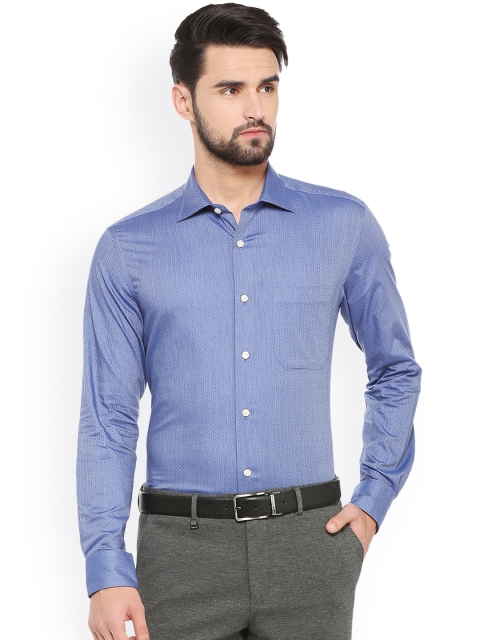 

Louis Philippe Men Blue Regular Fit Self Design Formal Shirt