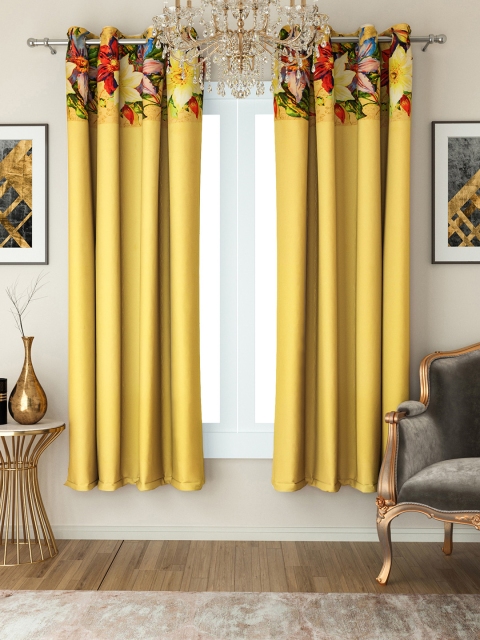 

SWAYAM Yellow Set of 2 Window Curtains