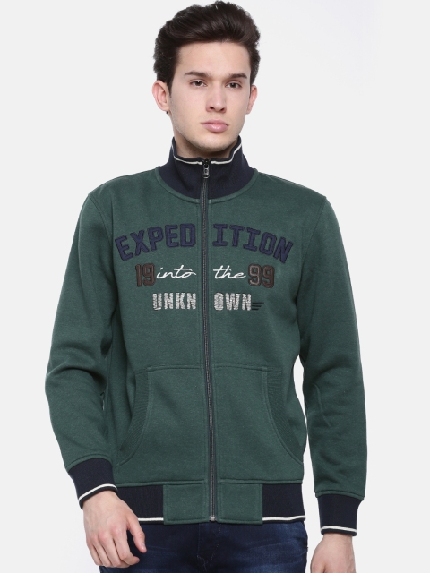 

t-base Men Green Printed Sweatshirt