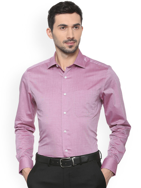 

Louis Philippe Men Burgundy Regular Fit Solid Formal Shirt