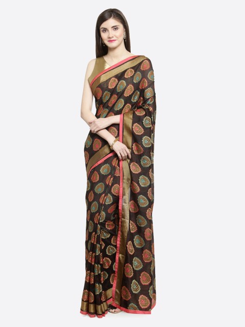 

Shaily Multicoloured Printed Silk Blend Saree, Multi
