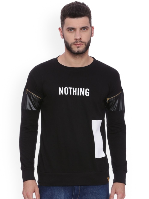 

Campus Sutra Men Black Printed Round Neck T-shirt