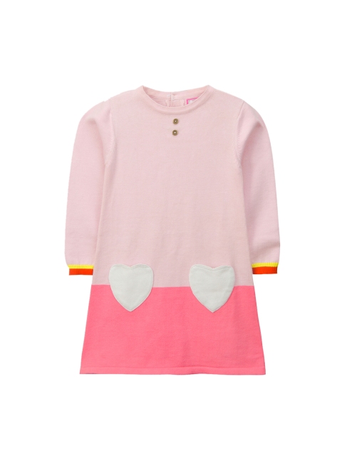 

Cherry Crumble Girls Pink Solid T-shirt Dress