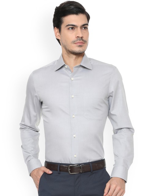 

Louis Philippe Men Grey Regular Fit Solid Formal Shirt