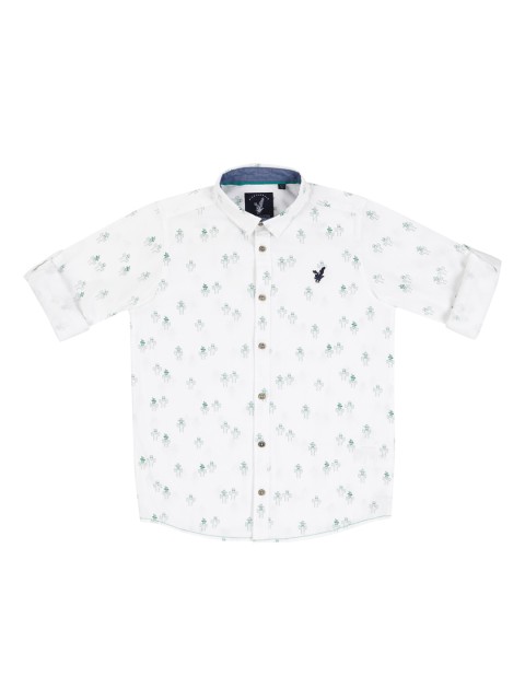 

URBAN SCOTTISH Boys White Regular Fit Printed Casual Shirt