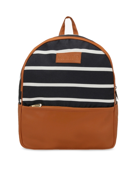 

KLEIO Women Black & Brown Striped Backpack