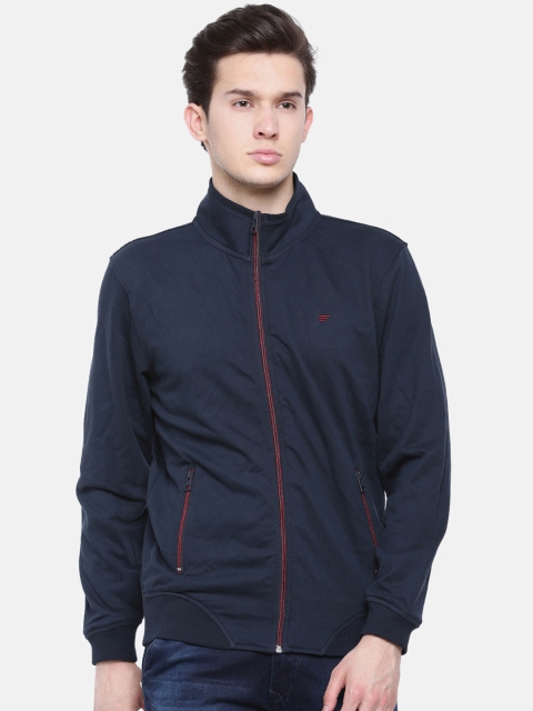 

t-base Men Navy Blue Solid Sweatshirt