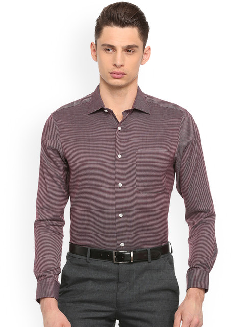 

Louis Philippe Men Burgundy Regular Fit Self Design Formal Shirt