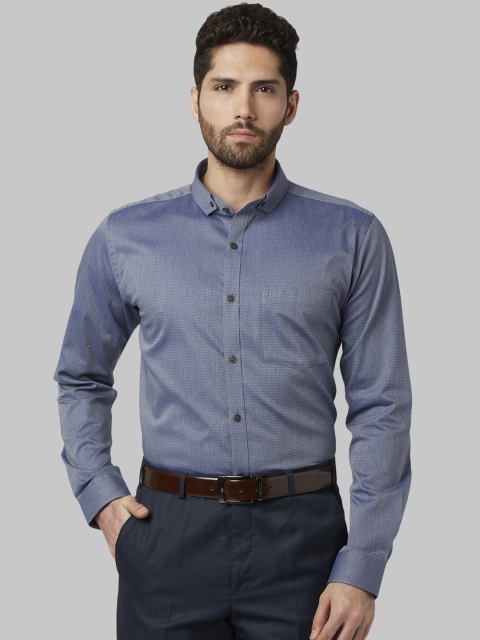 

Park Avenue Men Blue Slim Fit Self Design Formal Shirt