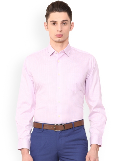 

Louis Philippe Men Pink Slim Fit Checked Formal Shirt