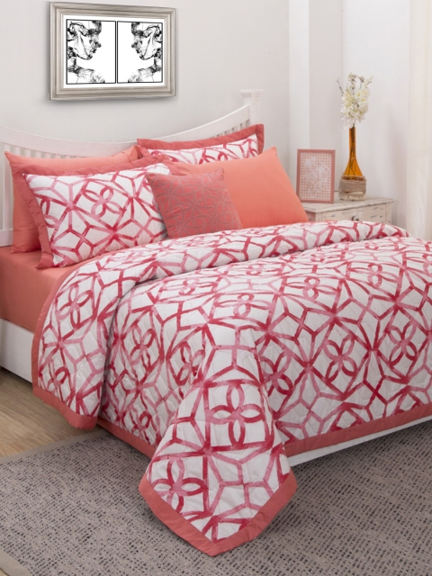 

MASPAR Red Printed Polycotton 115GSM Double Quilt Set