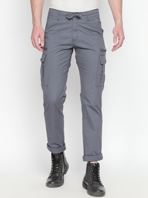 

beevee Men Grey Regular Fit Solid Cargos