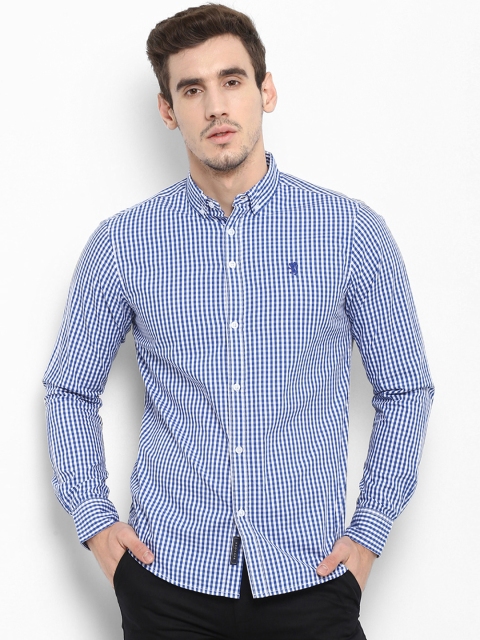 

Red Tape Men Blue Regular Fit Checked Casual Shirt