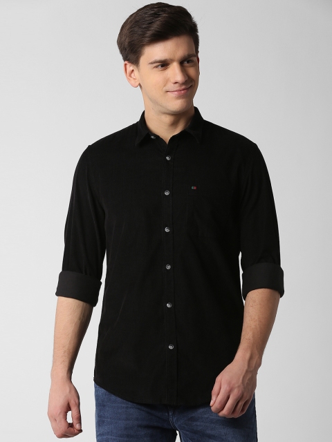 

Peter England Casuals Men Black Slim Fit Solid Casual Shirt