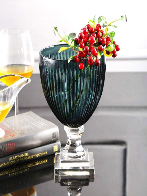 

SWHF Blue Crystal Glass Flower Vase