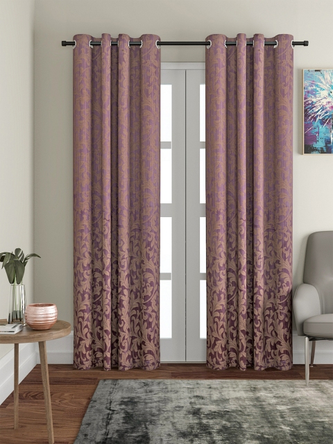 

VRINDA Purple Set of Single Door Curtains