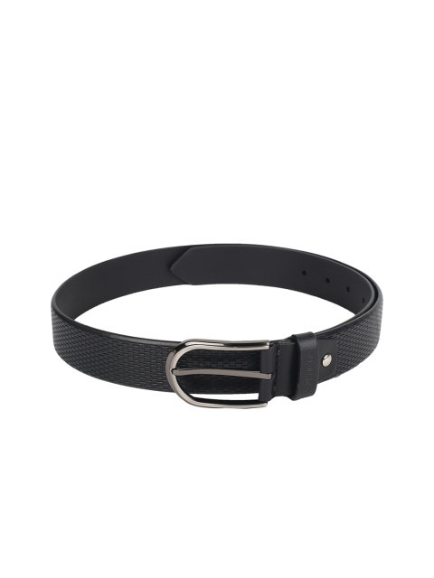 

Van Heusen Men Black Woven Design Leather Belt