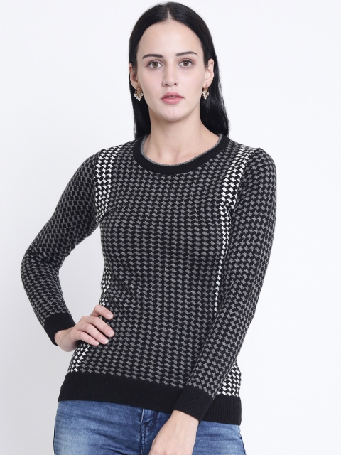 

Crimsoune Club Women Black & White Printed Sweater