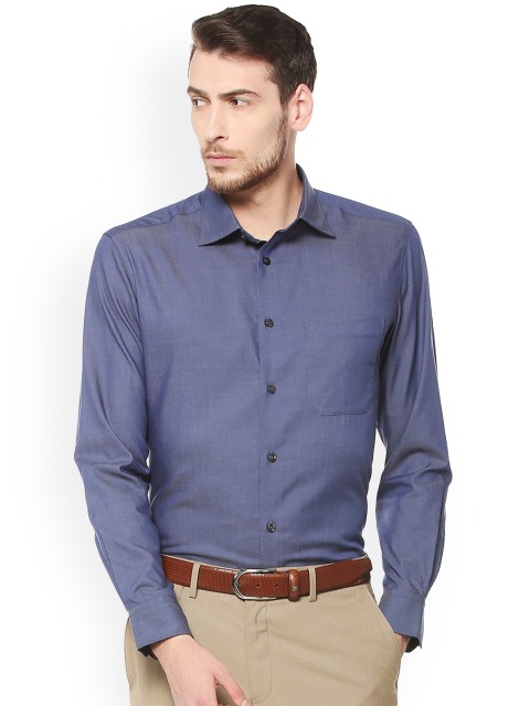 

Louis Philippe Men Blue Regular Fit Solid Formal Shirt
