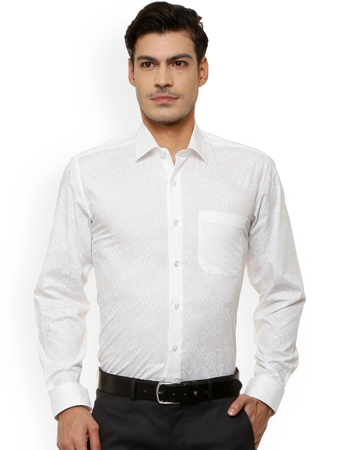 

Louis Philippe Men White Slim Fit Printed Formal Shirt