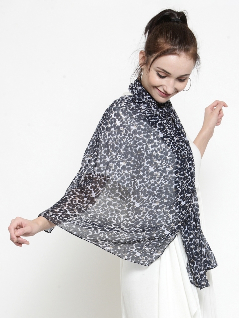 

J Style Women Navy Blue Printed Stole