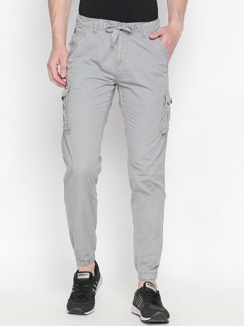 

beevee Men Grey Regular Fit Solid Cargos
