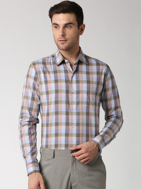 

Peter England Elite Men Blue Slim Fit Checked Formal Shirt