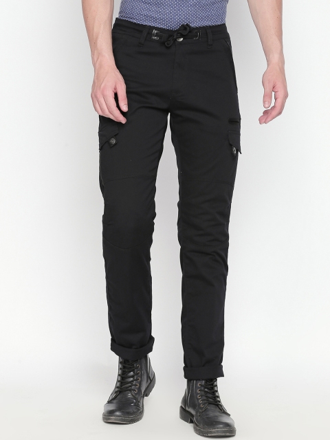 

beevee Men Black Regular Fit Solid Regular Trousers