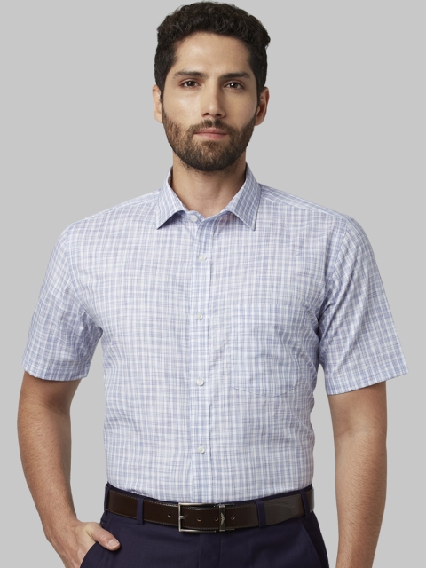 

Park Avenue Men Blue Regular Fit Checked Formal Shirt