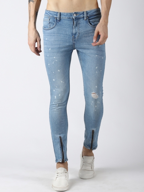 

Blue Saint Men Blue Slim Fit Mid-Rise Low Distress Jeans