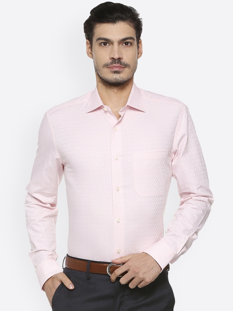 

Louis Philippe Men Pink Regular Fit Printed Formal Shirt