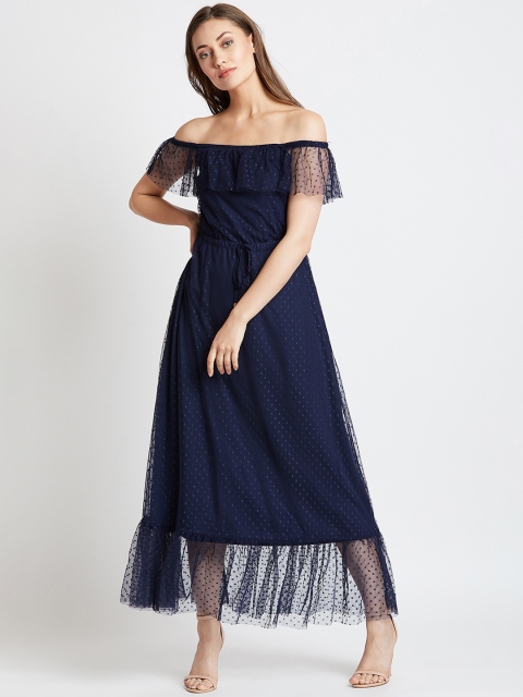 

COVER STORY Women Blue Self Design Maxi Dress