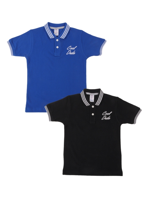 

Smarty Boys Pack of 2 Solid Polo Collar T-shirts, Black