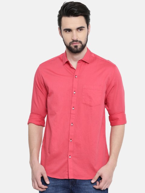 

CINOCCI Men Pink Slim Fit Solid Casual Shirt