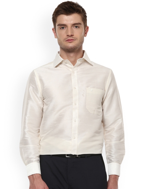 

Khoday Williams Men Off-White Regular Fit Solid Party Shirt