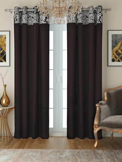 

SWAYAM Black Set of 2 Long Door Curtains