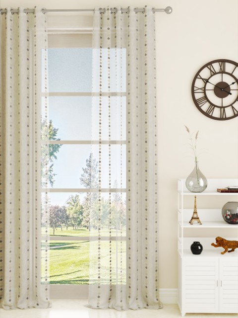 

GMF Off-White & Grey Single Door Curtains
