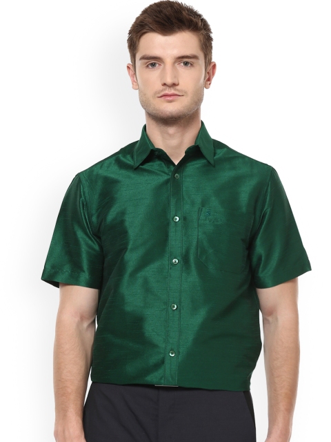 

Khoday Williams Men Green Regular Fit Solid Party Shirt